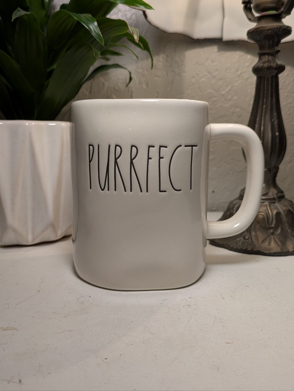 Rae Dunn White Purrfect Coffee Mug